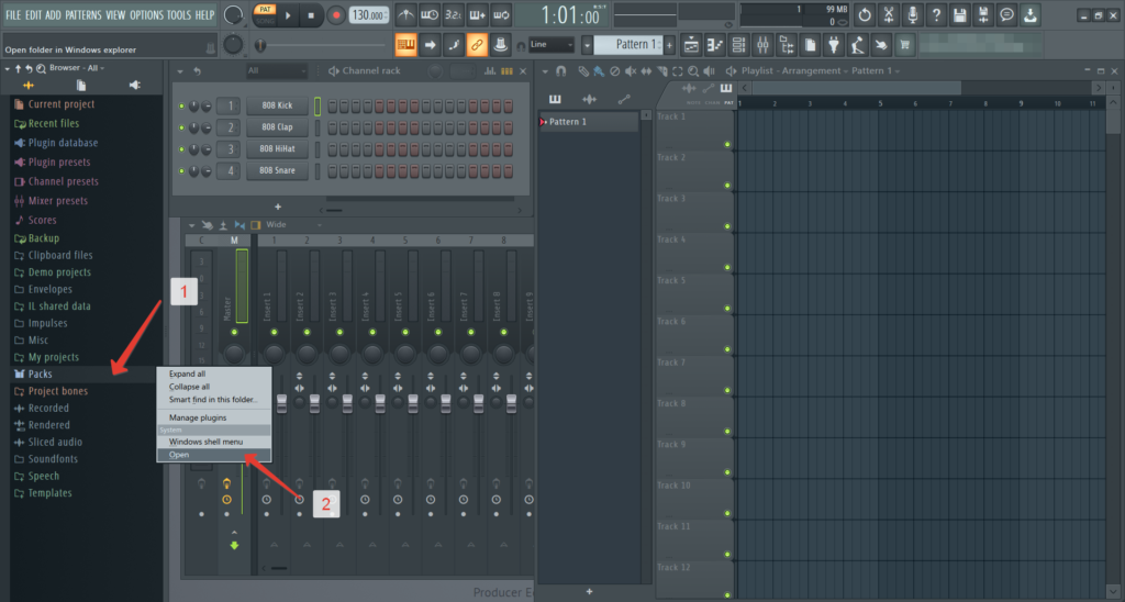 Второй способ - как установить сэмплы в FL Studio 20